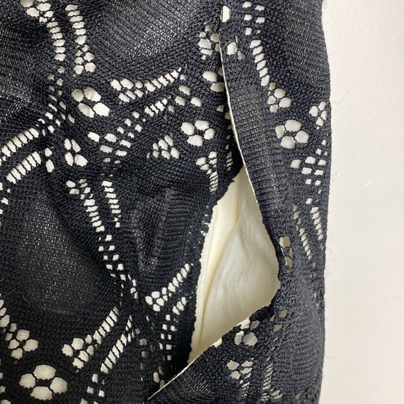 Phoebe Lace Scalloped Edge 3/4 Sleeve Black Dress Size 2 - Picture 13 of 16